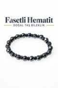 Fasetli Koyu Hematit Bileklik