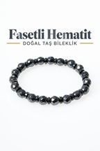 Fasetli Koyu Hematit Bileklik