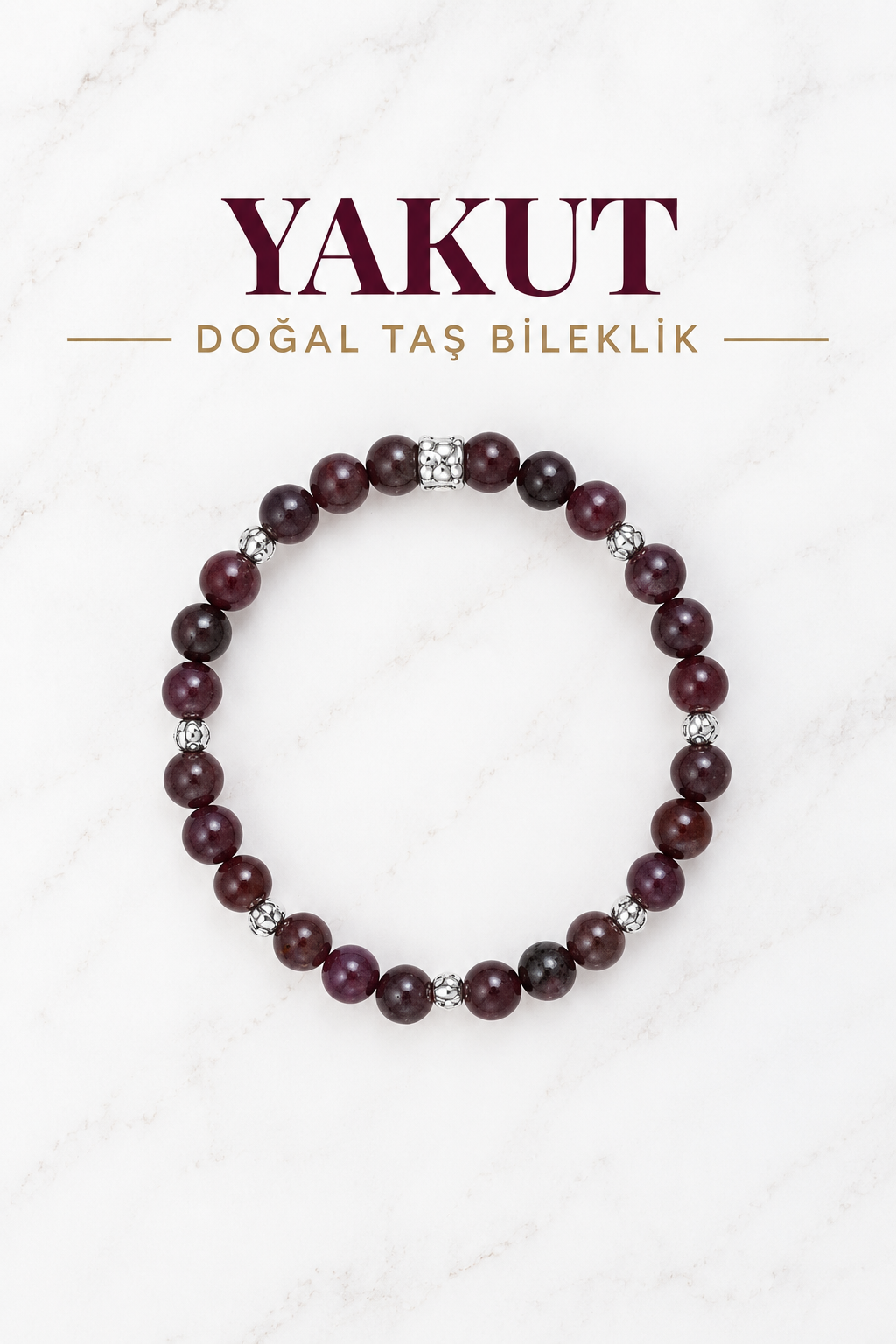 Yakut & Gümüş Aparatlı Bileklik