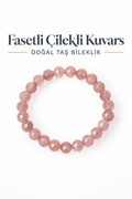 Fasetli Çilekli Kuvars Bileklik