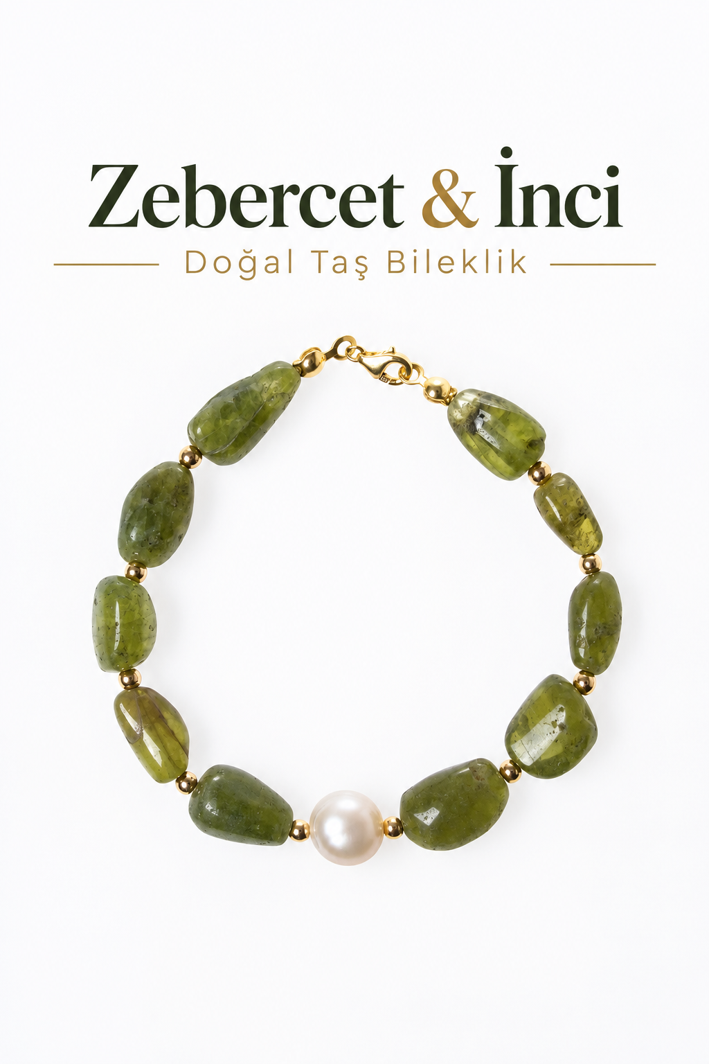 Zebercet & İnci & Gümüş Aparatlı Bileklik
