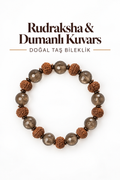 Rudraksha & Dumanlı Kuvars Bileklik
