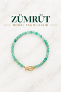 Zümrüt & Gümüş Aparatlı Doğal Taş Bileklik
