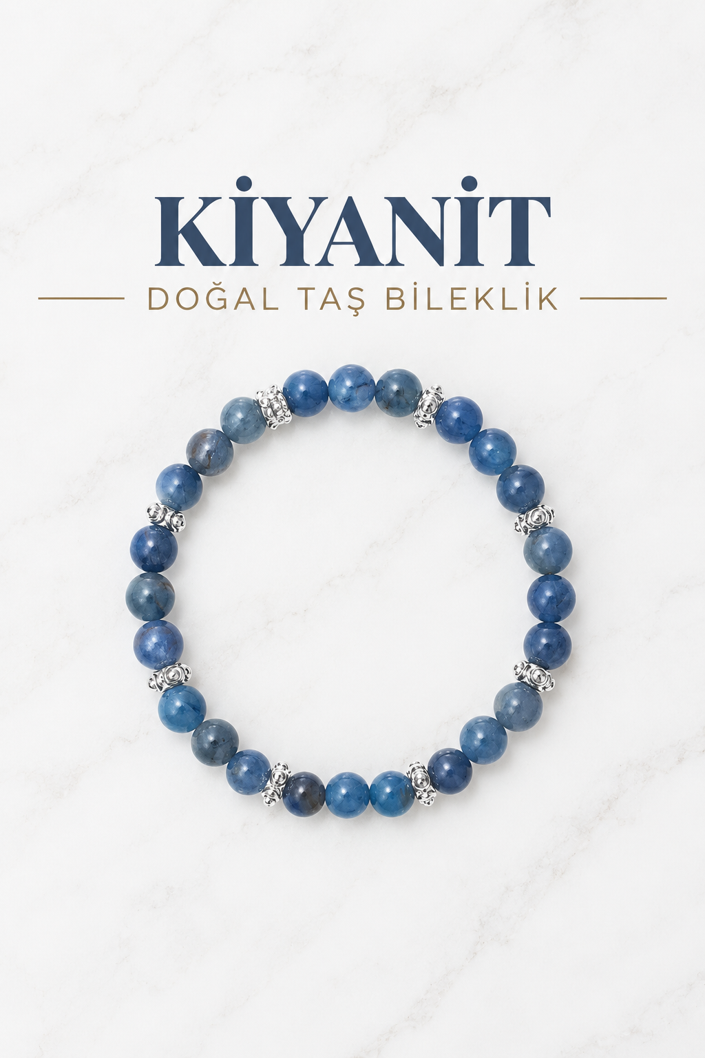 Kiyanit & Gümüş Aparatlı Bileklik