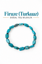 Firuze (Turkuaz) Gümüş Aparatlı Doğal Taş bileklik