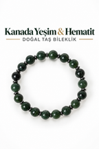 Kanada Yeşim & Hematit Bileklik
