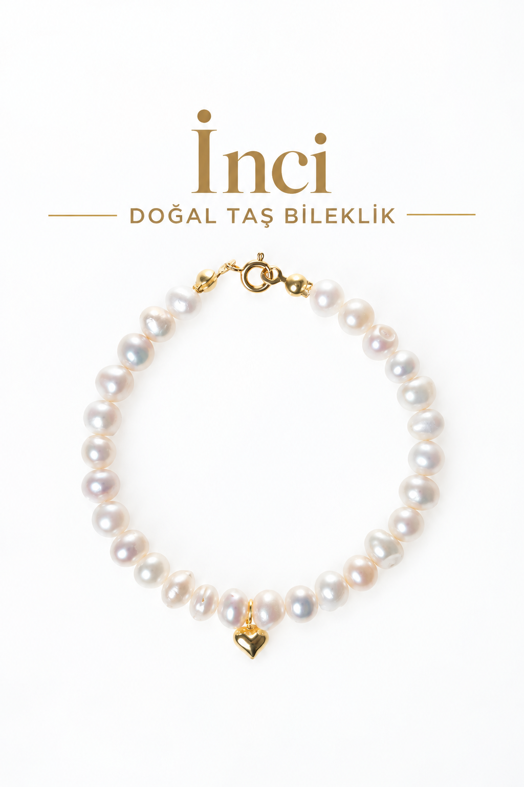 İnci & Gümüş Apatlı Bileklik