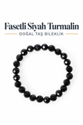 Fasetli Siyah Turmalin Bileklik