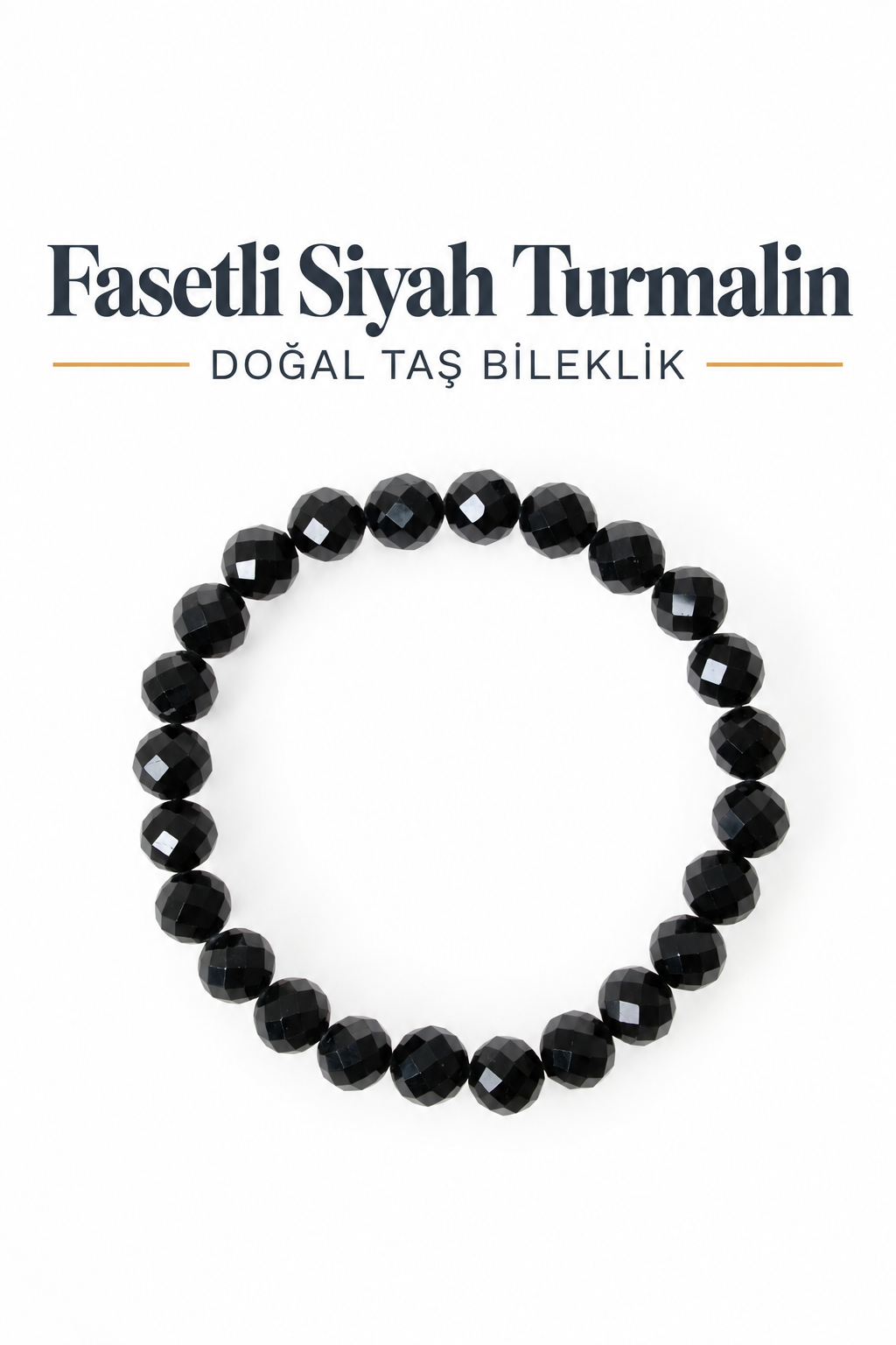 Fasetli Siyah Turmalin Bileklik