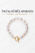İnci & Gümüş Aparatlı Bileklik