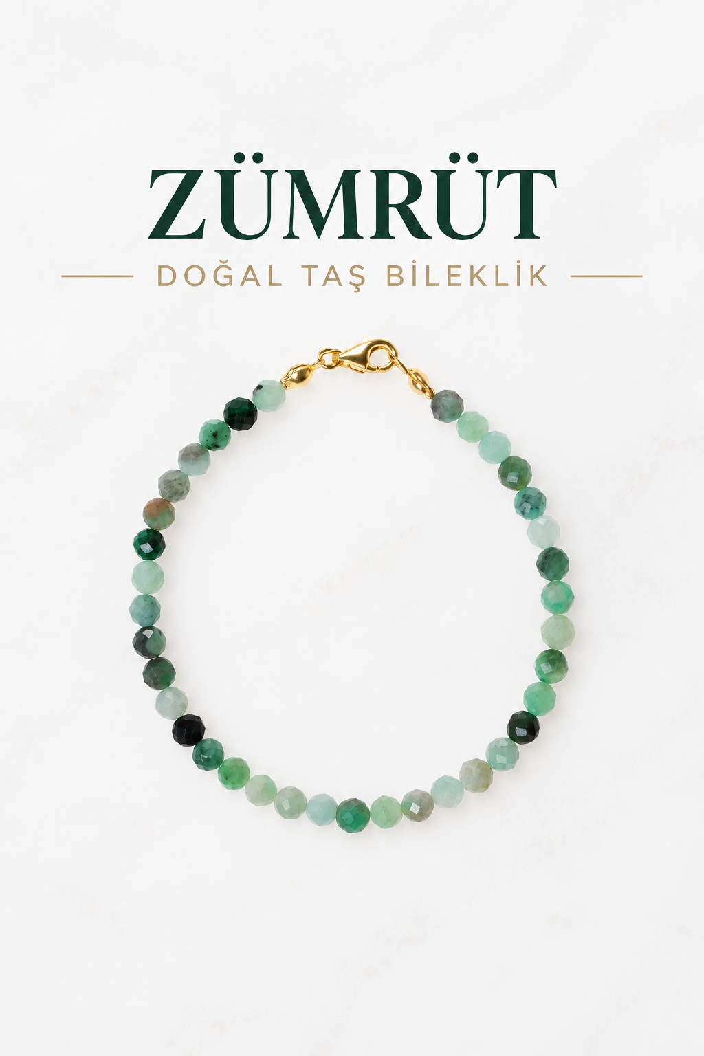 Zümrüt & Gümüş Aparatlı Bileklik